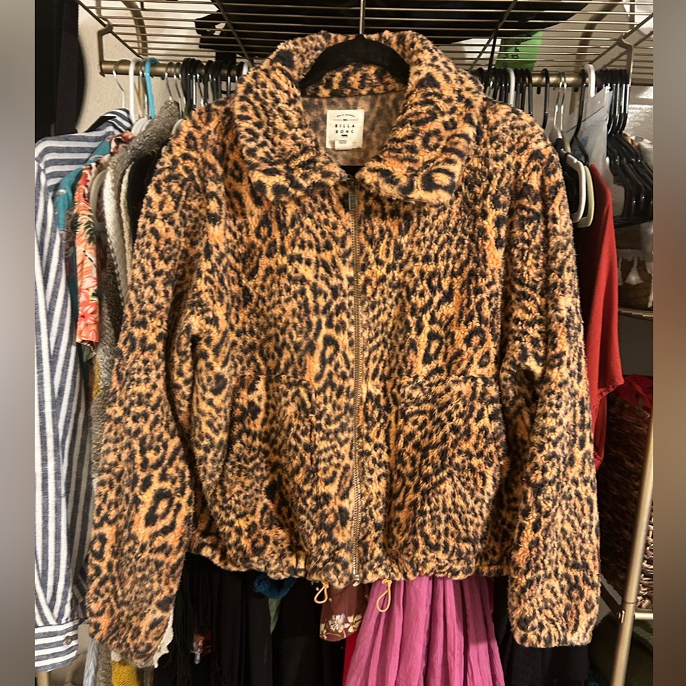 Leopard sherpa jacket